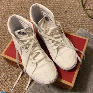 True White Sk8-Hi Vans